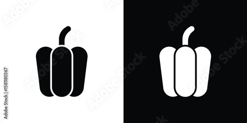 Capsicum icon, Vector graphics in filled style