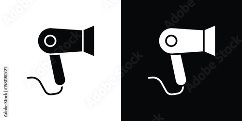 Blow dryer icon, Vector graphics in filled style