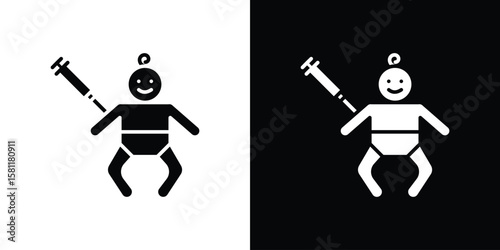 Baby Vaccination icon, Vector graphics in filled style