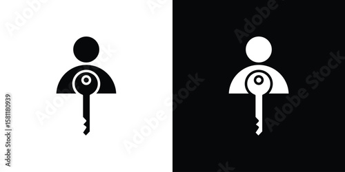 Authentication icon, Vector graphics in filled style