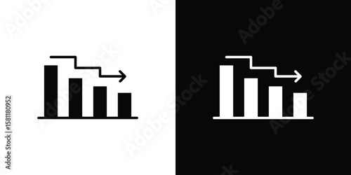 Attrition icon, Vector graphics in filled style