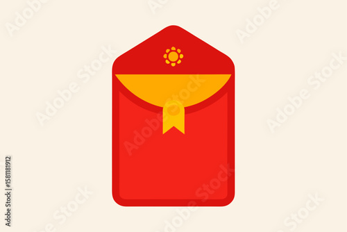 Red Lunar New Year Envelope with Gold Accents red envelope