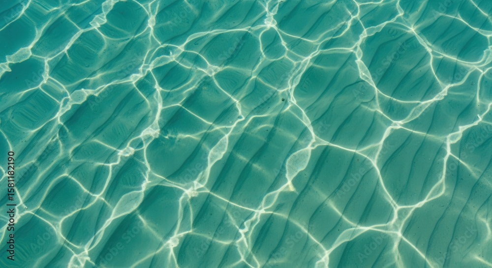 Obraz premium Rippling turquoise ocean water with sunlit patterns