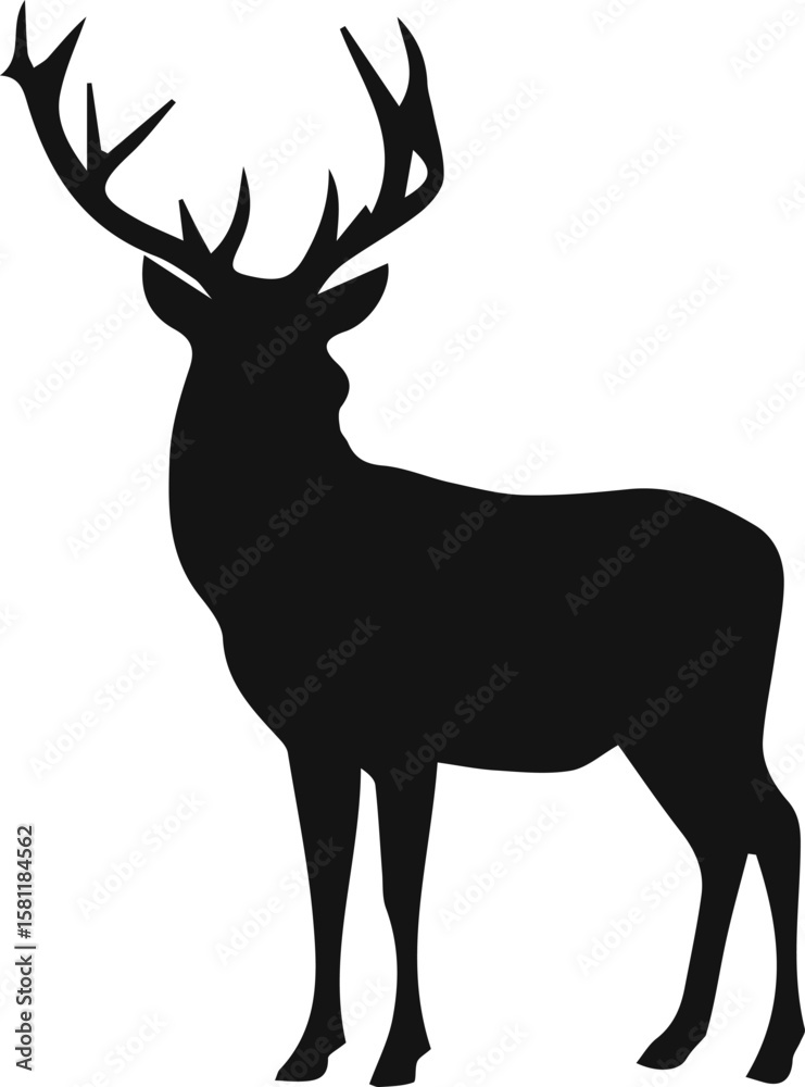Obraz premium Deer logo icon silhouette vector with white background