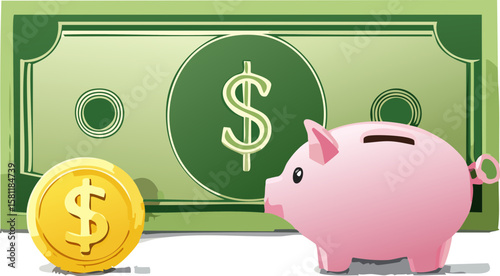 piggy bank with dollar sign