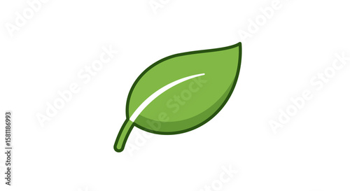 Green Leaf Icon Set: Nature and Ecology Symbols