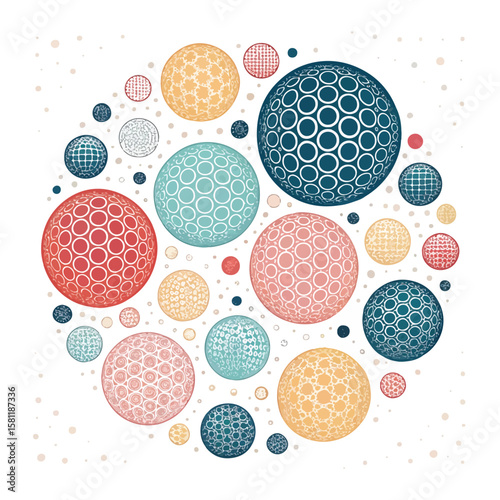 Abstract point meatball dot pattern background vector illustration. Geometric bubble shape texture.