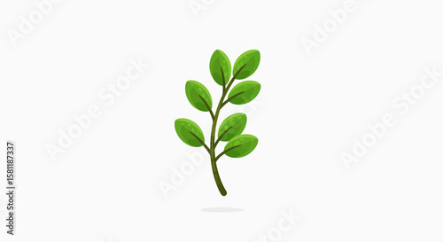 Green Leaf Icon Set: Nature and Ecology Symbols