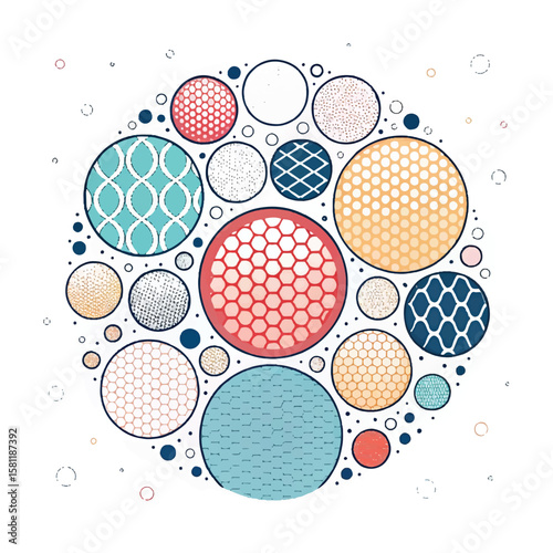 Abstract point meatball dot pattern background vector illustration. Geometric bubble shape texture.