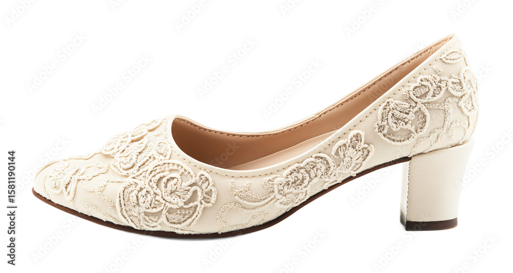 Obraz premium Peep-toe Shoes for Fashion and Elegant Footwear - Isolated on White Background