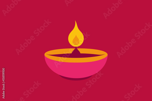 burning candle on a white background