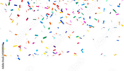 colorful confetti falling isolated on transparent png