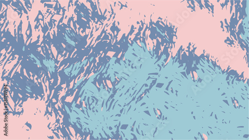 Abstract pattern with dusty pink and slate blue textures, featuring rough brushstrokes and gritty marbling that create a dynamic, organic, and distressed visual effect.