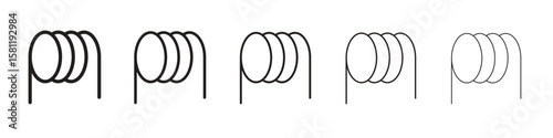 Wire coil icon, outline vector logo illustration, linear pictogram isolated