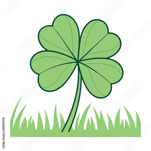 Clover Flower Vector — Small Rounded Bloom in One Color

