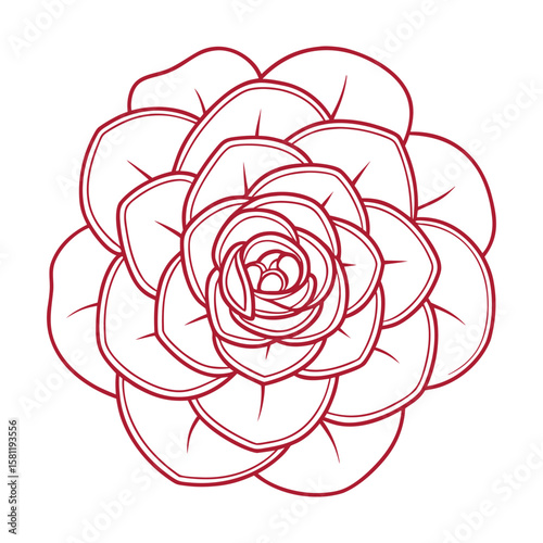 Begonia Flower Vector — Soft Layered Petals in Single Color