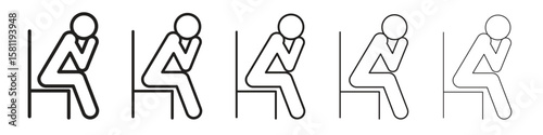 Tired person icon, outline vector logo illustration, linear pictogram isolated