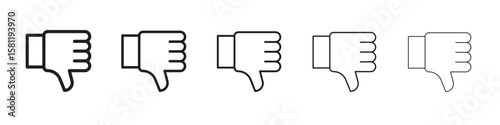 Thumb down icon, outline vector logo illustration, linear pictogram isolated