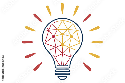 Lightbulb with Geometric Network and Rays idea innovation