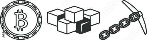  Crypto Mining and Blockchain Icons