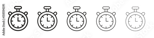 Stopwatch icon, outline vector logo illustration, linear pictogram isolated