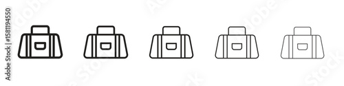 Sports bag icon, outline vector logo illustration, linear pictogram isolated