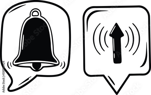 Notification Bell and Popup Icons