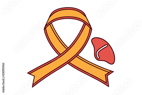 Yellow Ribbon and Liver Illustration awareness organ