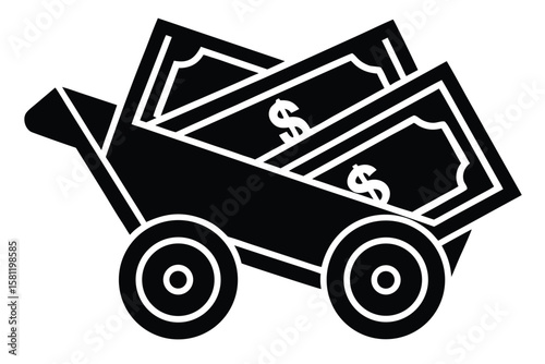 rolling banknotes vector icon