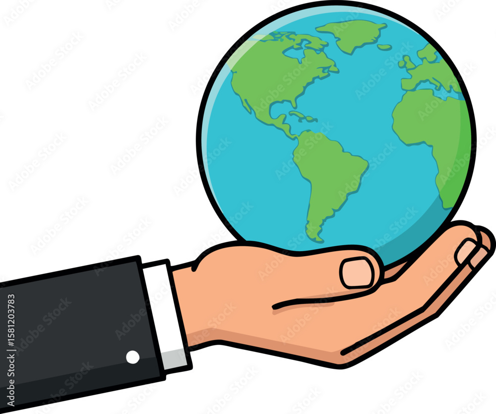 custom made wallpaper toronto digitalHand holding globe earth representing global responsibility and environmental care vector illustration