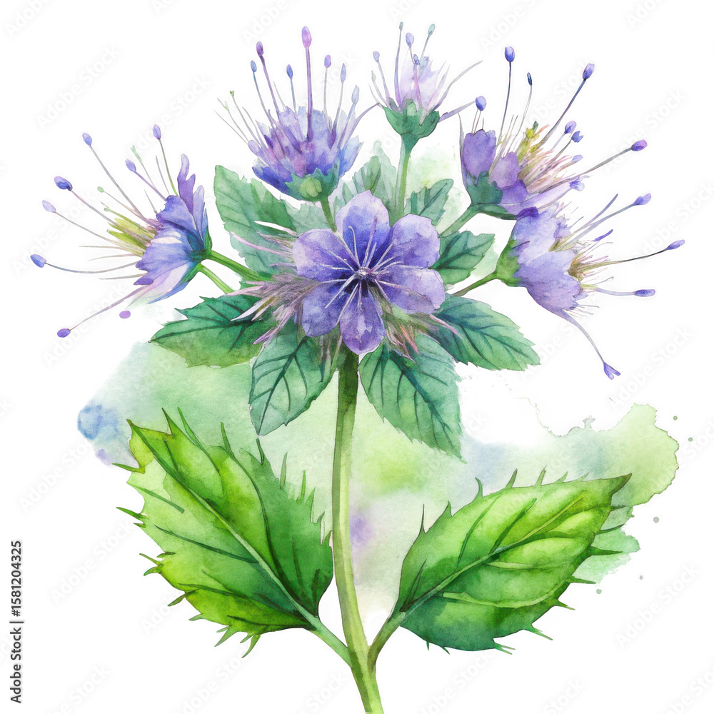 Obraz premium Delicate purple flower isolated on transparent background