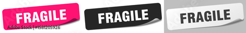 fragile sticker. fragile sticker set on white background