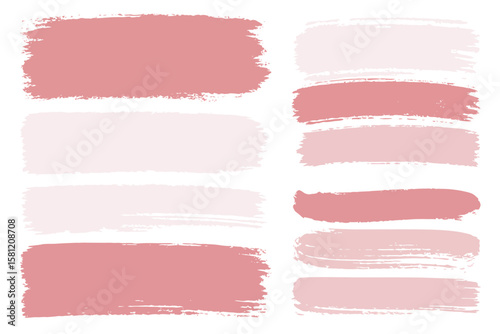 Pink brush strokes create a modern artistic design element.