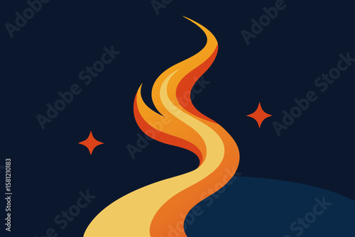 vector illustration of a burning fire