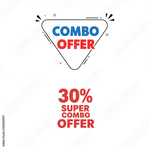 Eye-catching combo offer graphic featuring bold typography and dynamic shapes, perfect for promotional marketing and attracting customers.