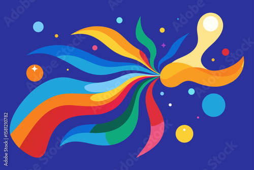 abstract background with colorful fishes