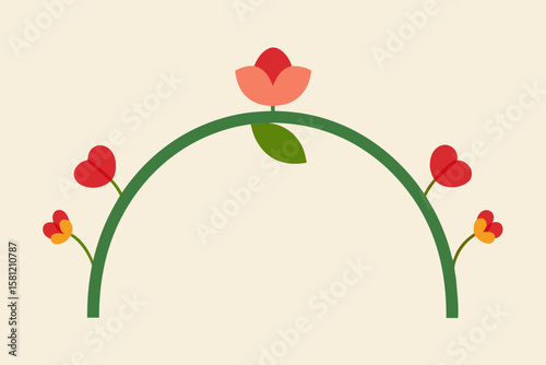 vector illustration of a tulip and flowers