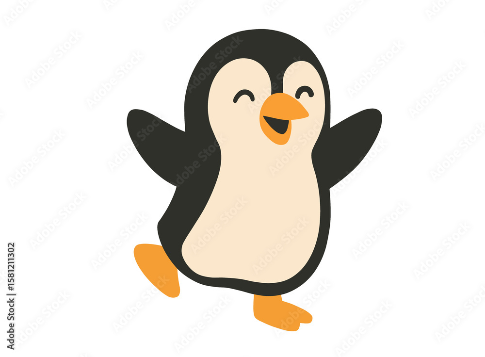 Obraz premium Cute Penguin Cartoon Illustration 