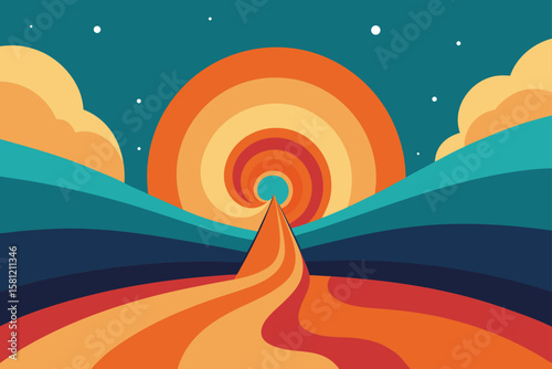 abstract background with rainbow