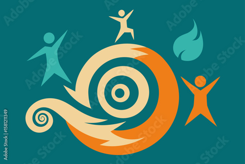 snail on a green background