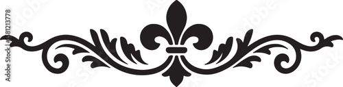 Elegant Flourish Design Fleur-de-lis and Swirling Vines for Decorative Projects