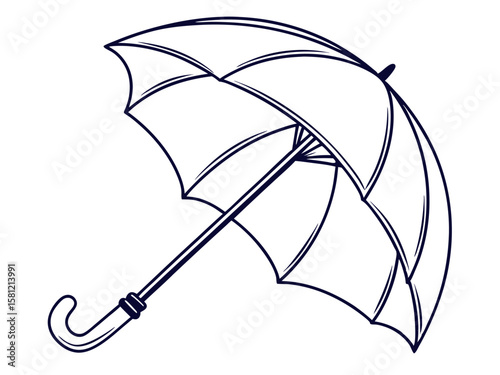 Open Umbrella Icon Vector on White Background for Rainy Weather Illustration