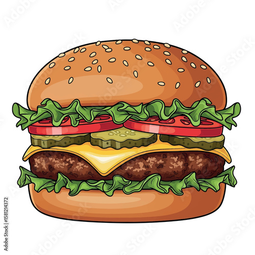meat, cheese, hamburger, burger, beef, cheeseburger, food, delicious, tasty, bun, meal, sandwich, grilled, snack, lunch, fast, dinner, bread, tomato, american, background, unhealthy, restaurant, 