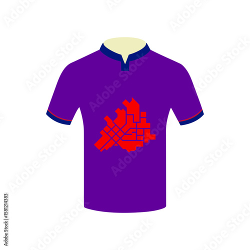 Minimalist micro city grid map design urban look T shirt Line Art Vector illustration