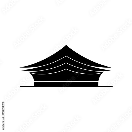 Thin black architectural linework modern tee design Line Art Vector illustration