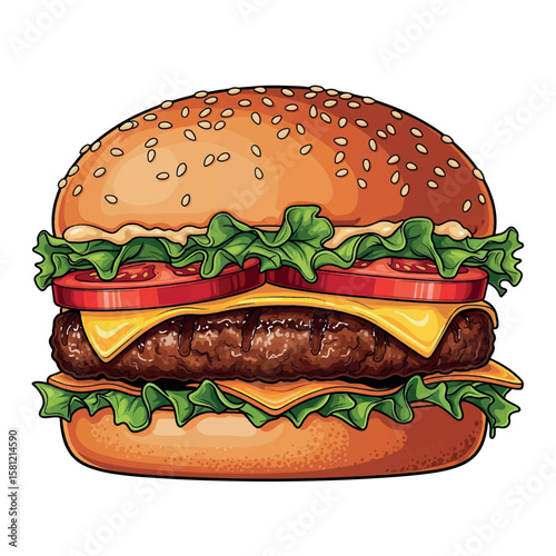meat, cheese, hamburger, burger, beef, cheeseburger, food, delicious, tasty, bun, meal, sandwich, grilled, snack, lunch, fast, dinner, bread, tomato, american, background, unhealthy, restaurant, 