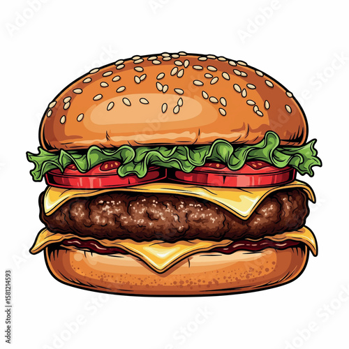 meat, cheese, hamburger, burger, beef, cheeseburger, food, delicious, tasty, bun, meal, sandwich, grilled, snack, lunch, fast, dinner, bread, tomato, american, background, unhealthy, restaurant, 