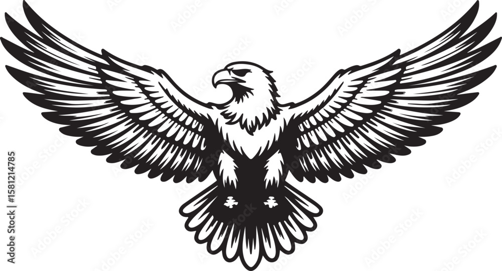 Obraz premium Majestic Eagle Wings Spread Wide A Powerful Symbol of Freedom and Strength