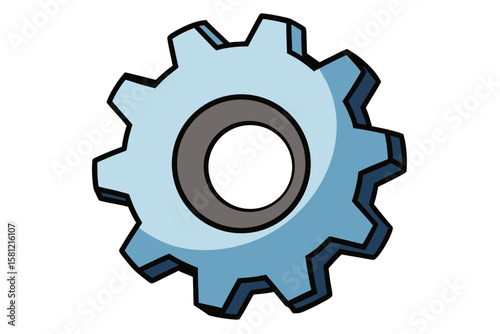 Metal gears isolated on white for technology, engineering, and industry concepts