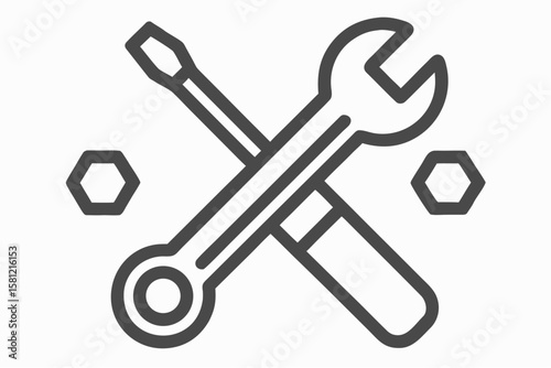A 3D house icon with repair tools illustrates a home repair service business